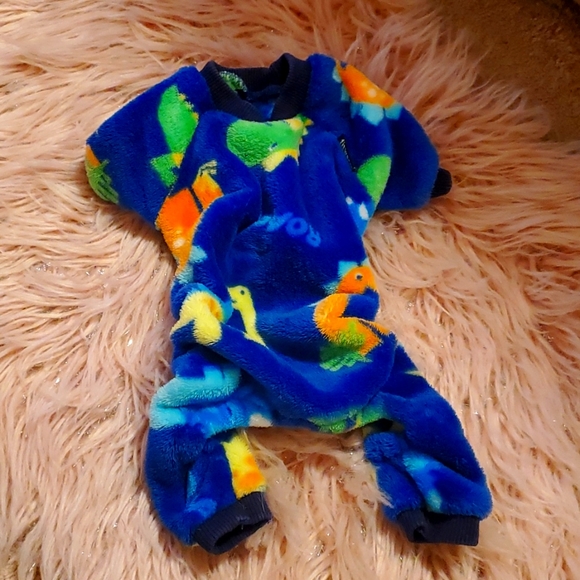 Fitwarm Fuzzy Dinosaurs small Dog or cat Pajamas size small